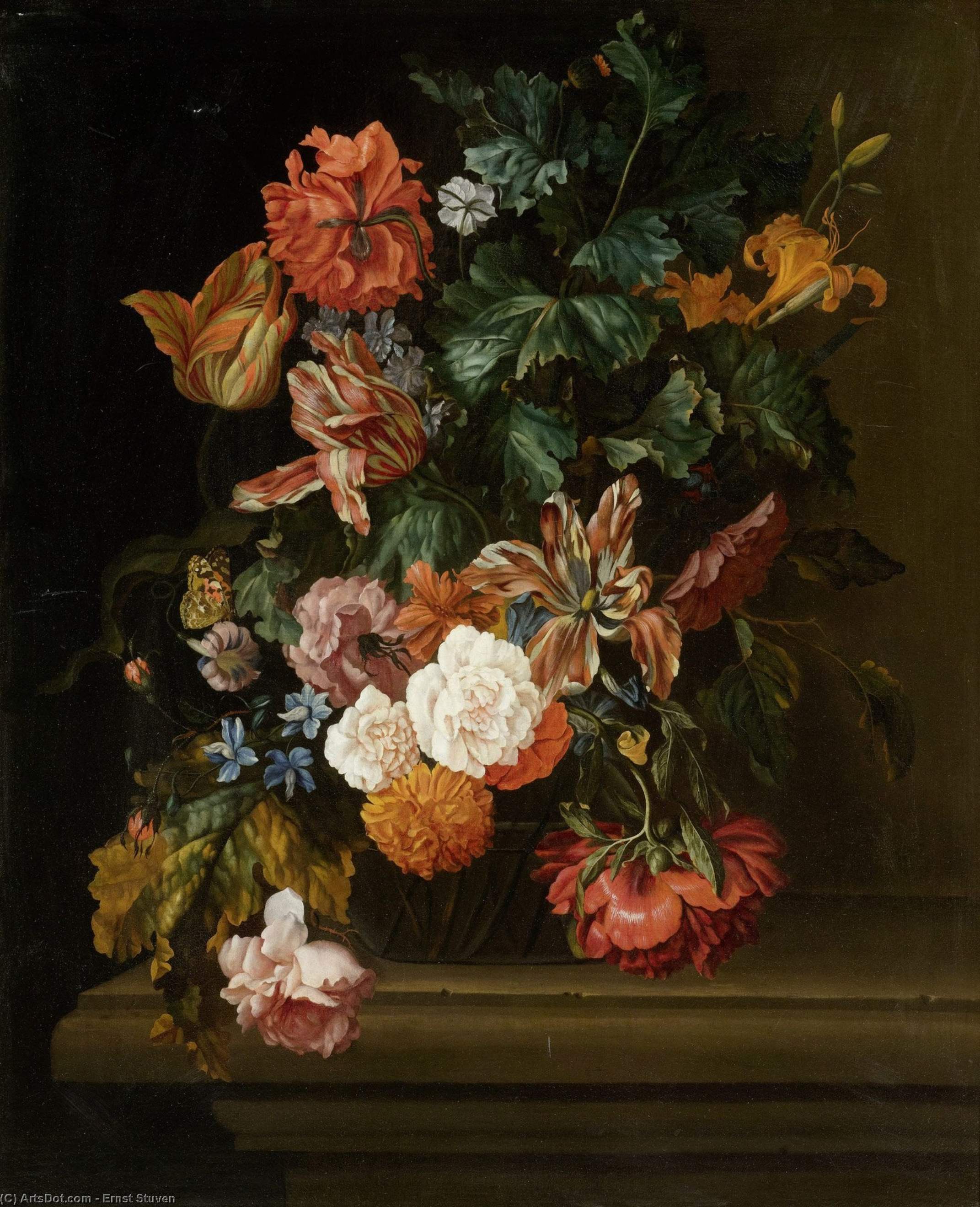 Wikioo.org - The Encyclopedia of Fine Arts - Painting, Artwork by Ernst Stuven - Still life of flowers