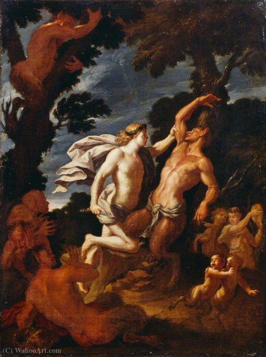 WikiOO.org - Encyclopedia of Fine Arts - Maľba, Artwork Filippo Lauri - Apollo and Marsyas