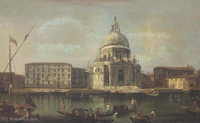 Wikioo.org - The Encyclopedia of Fine Arts - Painting, Artwork by Francesco Albotto - The Basilica of Santa Maria della Salute, Venice, looking south across the Grand Canal