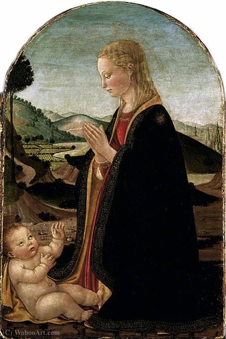 Wikioo.org - The Encyclopedia of Fine Arts - Painting, Artwork by Francesco Di Giovanni Botticini - Virgin Adoring the Child