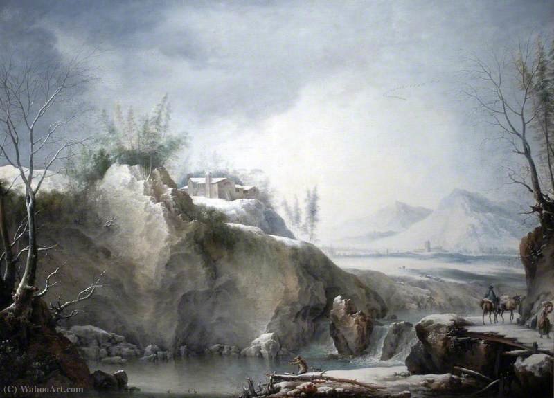 Wikoo.org - موسوعة الفنون الجميلة - اللوحة، العمل الفني Francesco Foschi - Snowy landscape