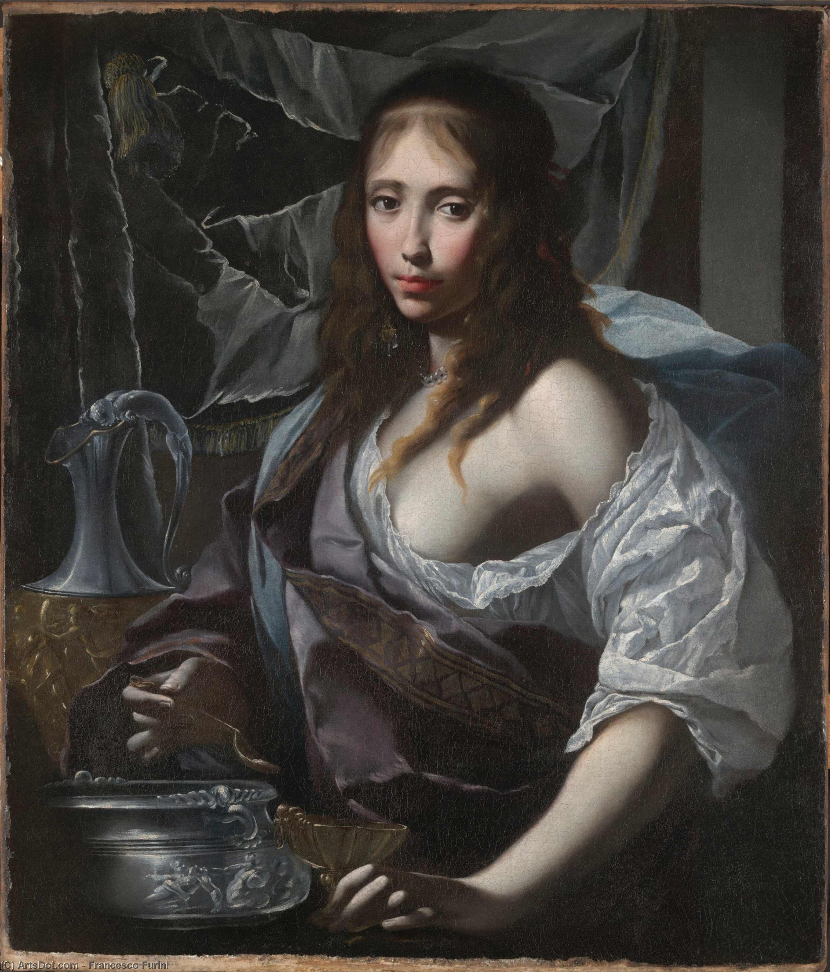 WikiOO.org - Encyclopedia of Fine Arts - Maľba, Artwork Francesco Furini - Artemisia Prepares to Drink the Ashes of her Husband, Mausolus.