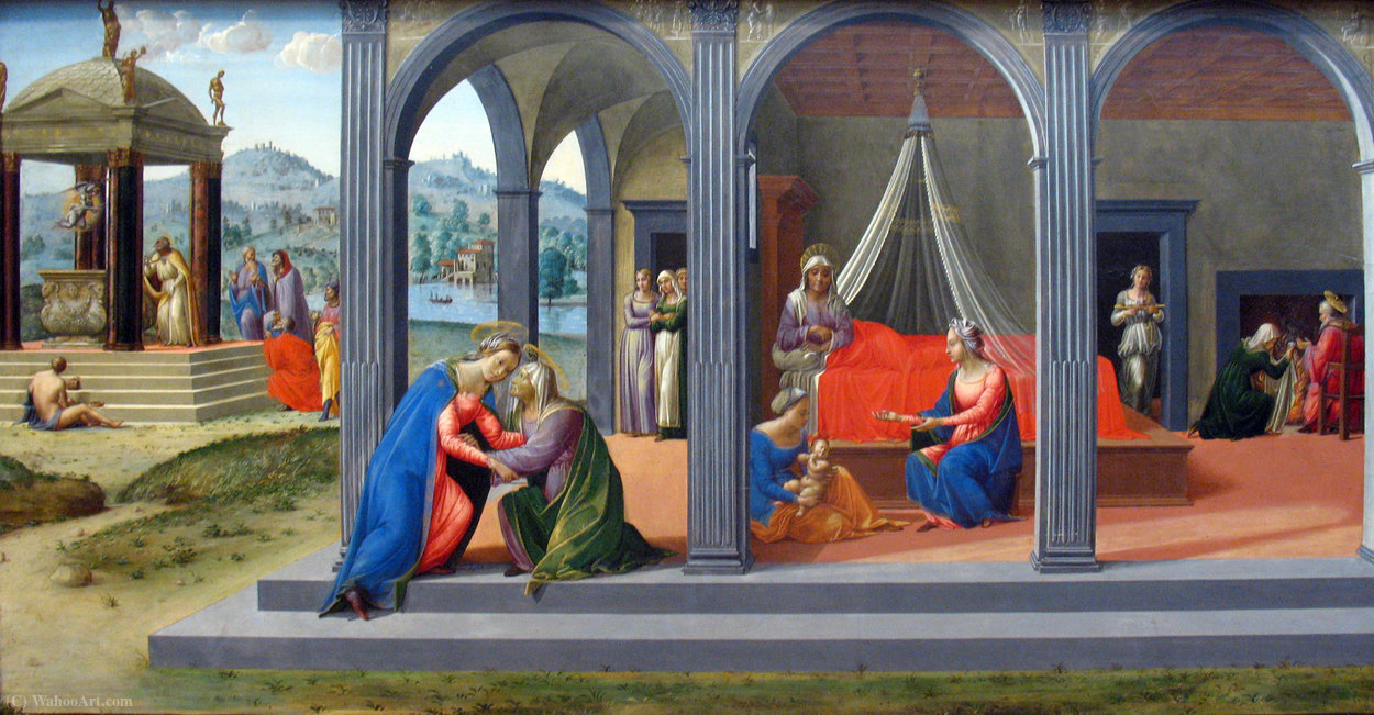 Wikioo.org - The Encyclopedia of Fine Arts - Painting, Artwork by Francesco Granacci - Scenes from the life of Saint John the Baptist