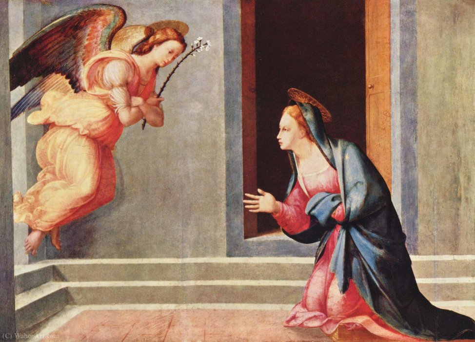 Wikioo.org – L'Enciclopedia delle Belle Arti - Pittura, Opere di Francesco Granacci - L annunciazione