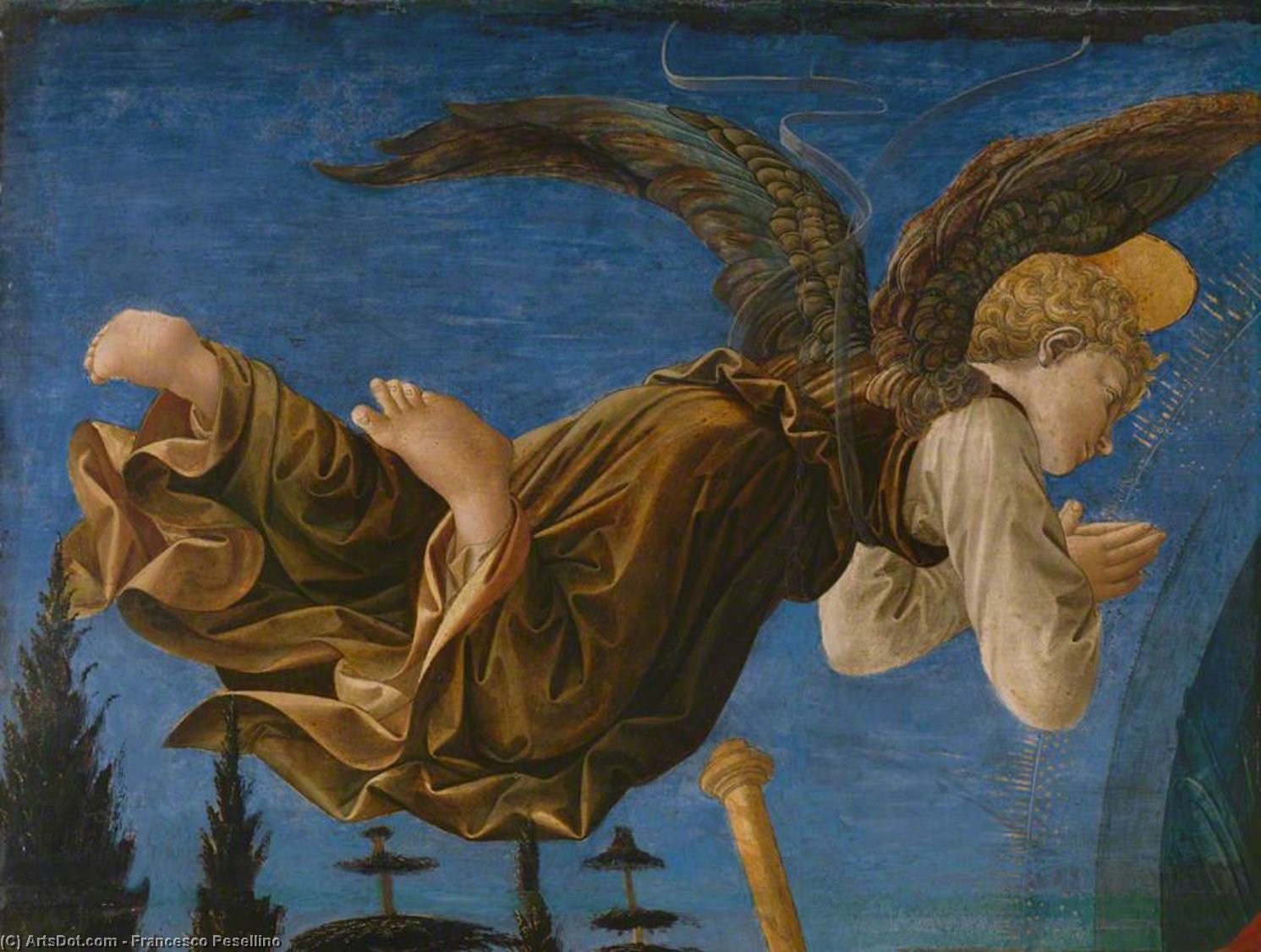 Wikioo.org - The Encyclopedia of Fine Arts - Painting, Artwork by Francesco Di Stefano Pesellino - Angel (Left Hand)