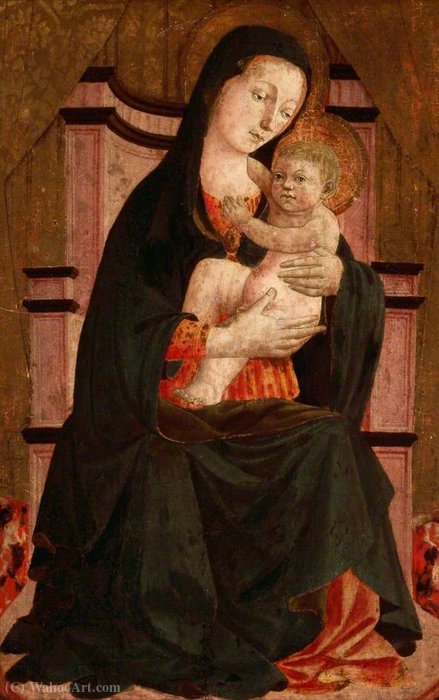 Wikioo.org - The Encyclopedia of Fine Arts - Painting, Artwork by Francesco Di Stefano Pesellino - Madonna and Child Enthroned