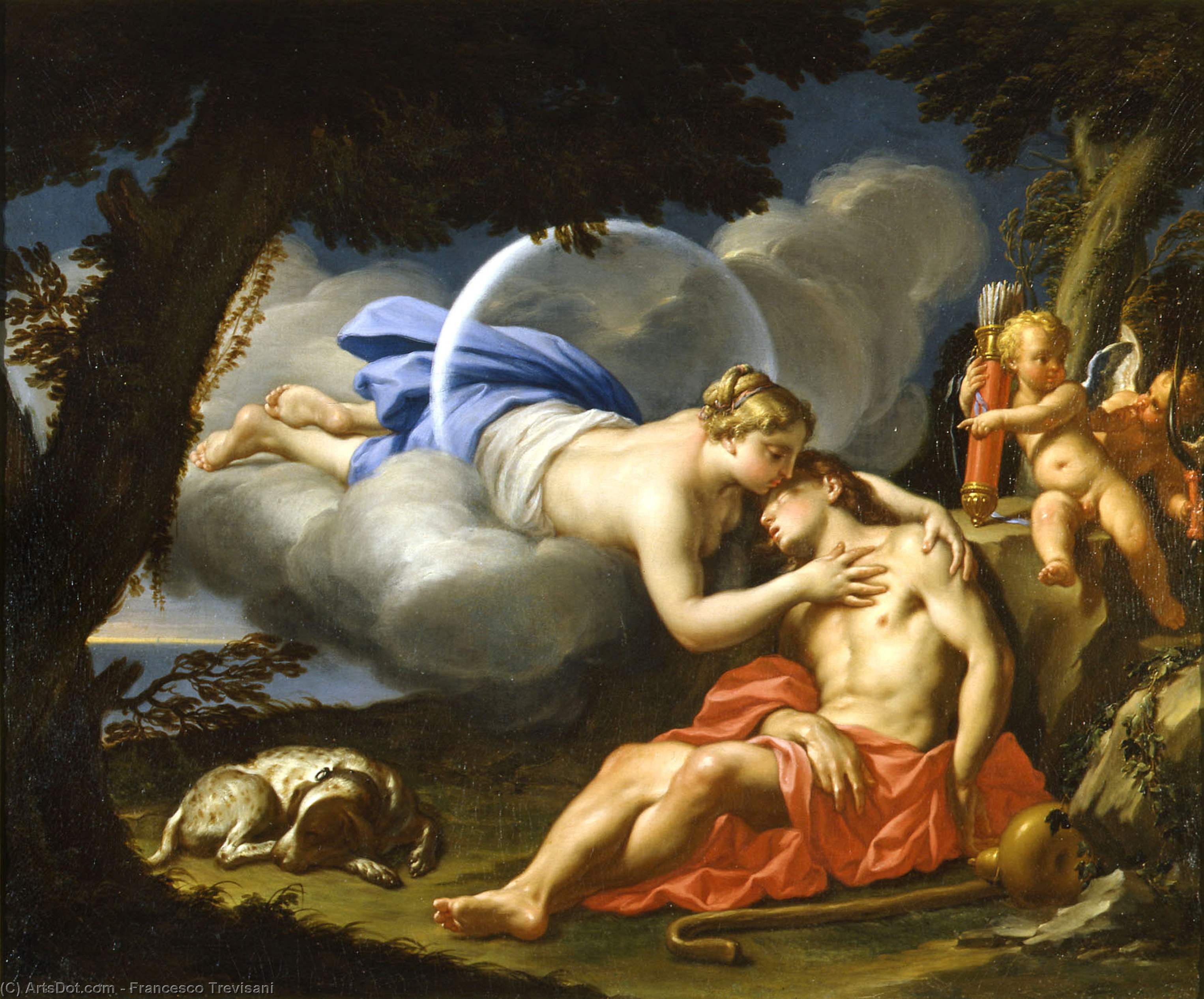 WikiOO.org - Encyclopedia of Fine Arts - Malba, Artwork Francesco Trevisani - Diana and Endymion