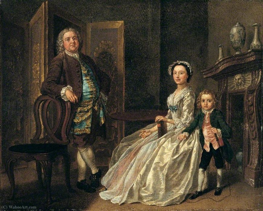 Wikioo.org - สารานุกรมวิจิตรศิลป์ - จิตรกรรม Francis Hayman - Grosvenor Bedford and His Family