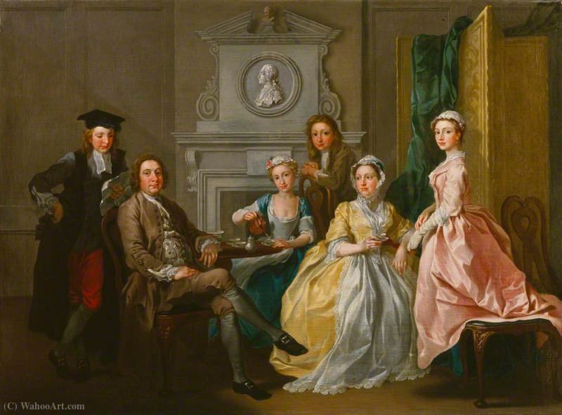 WikiOO.org - Encyclopedia of Fine Arts - Festés, Grafika Francis Hayman - Jonathan Tyers and his family