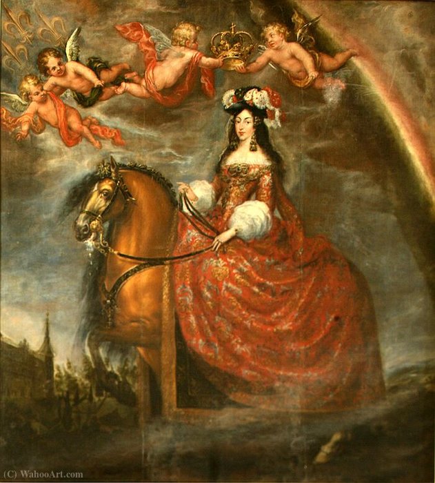 Wikioo.org - Bách khoa toàn thư về mỹ thuật - Vẽ tranh, Tác phẩm nghệ thuật Francisco Rizi - Equestrian portrait of Marie Louise d'Orléans