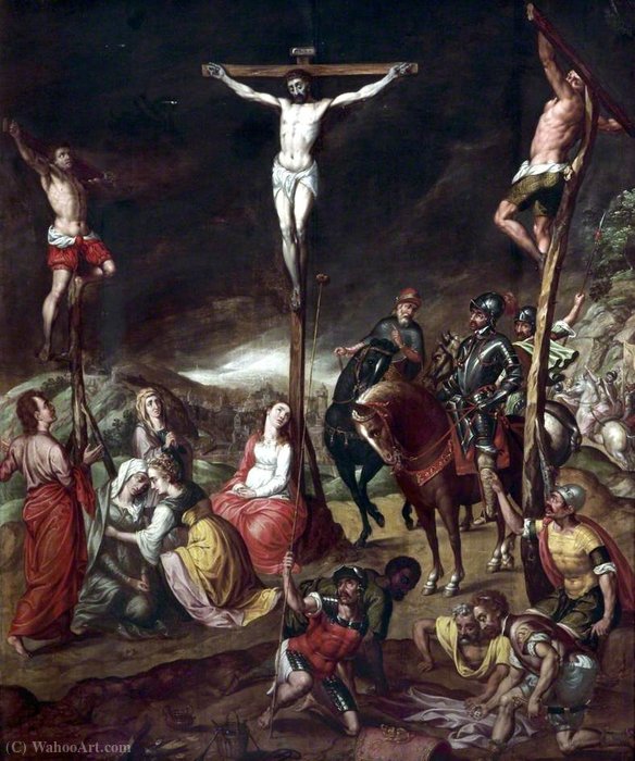 Wikoo.org - موسوعة الفنون الجميلة - اللوحة، العمل الفني Frans Floris - Crucifixion