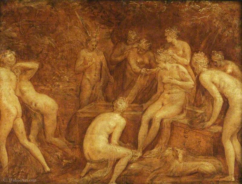 Wikioo.org - The Encyclopedia of Fine Arts - Painting, Artwork by Frans Floris - Diana and Actaeon