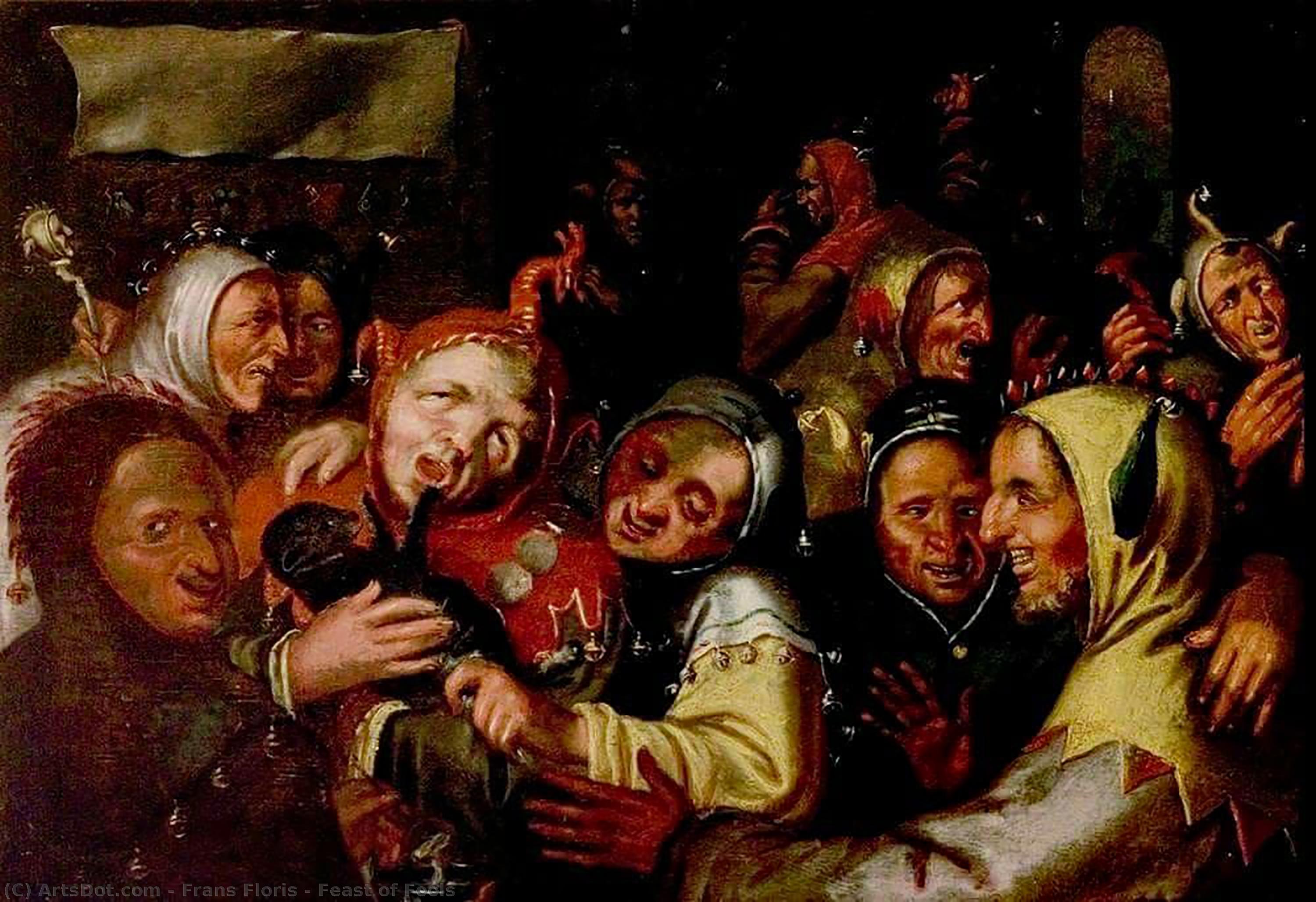 WikiOO.org - Encyclopedia of Fine Arts - Malba, Artwork Frans Floris - Feast of Fools