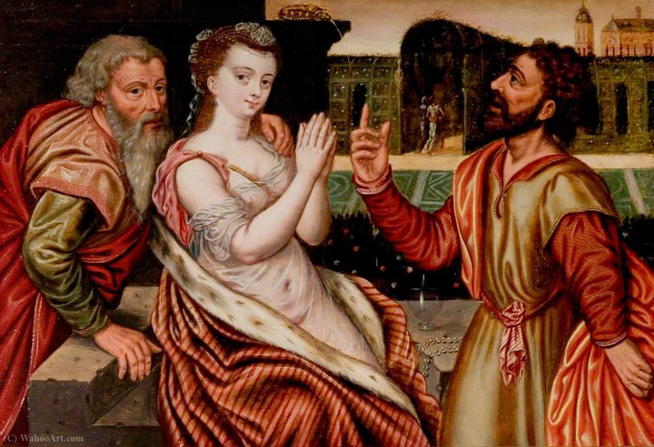 WikiOO.org – 美術百科全書 - 繪畫，作品 Frans Floris - 苏珊娜与长老（生命的短暂的寓言）