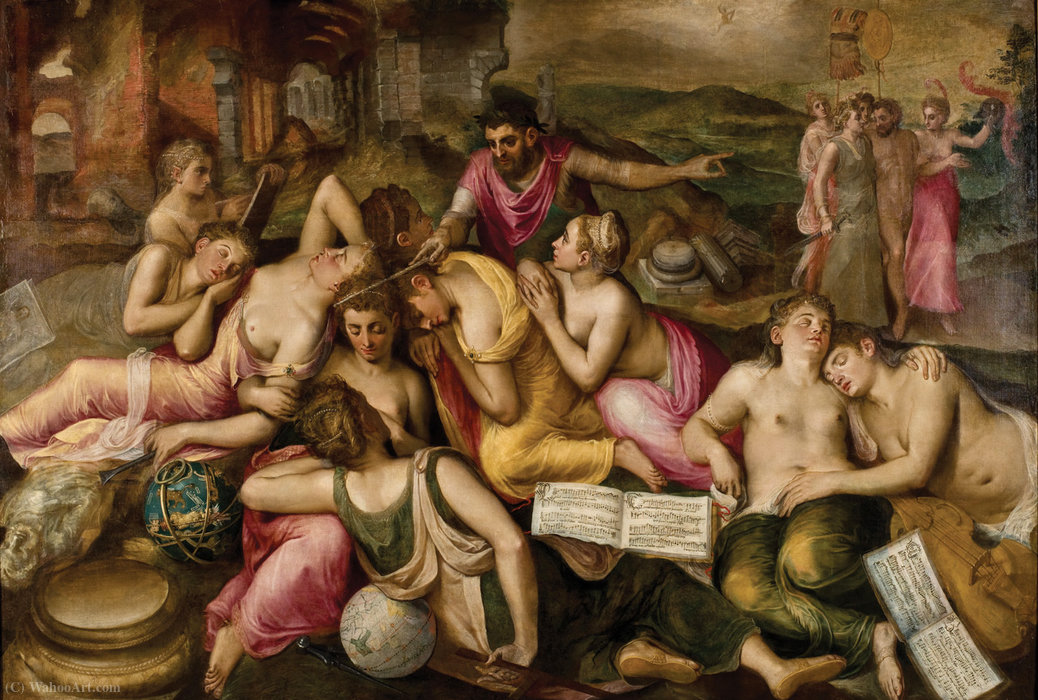 Wikioo.org – La Enciclopedia de las Bellas Artes - Pintura, Obras de arte de Frans Floris - El despertar de las Artes