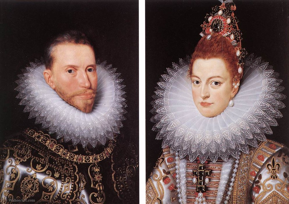Wikioo.org - The Encyclopedia of Fine Arts - Painting, Artwork by Frans The Elder Pourbus - Portraits of Archduke Albrecht and Archduchess Isabella