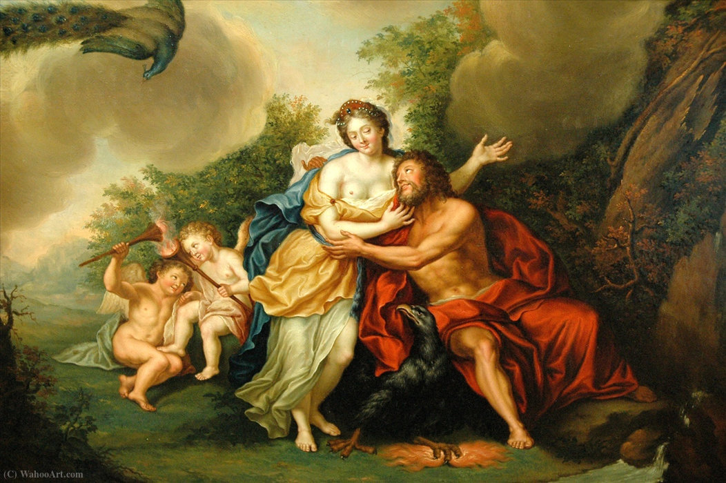 Wikioo.org – L'Encyclopédie des Beaux Arts - Peinture, Oeuvre de Franz Christoph Janneck - Jupiter et Junon v2