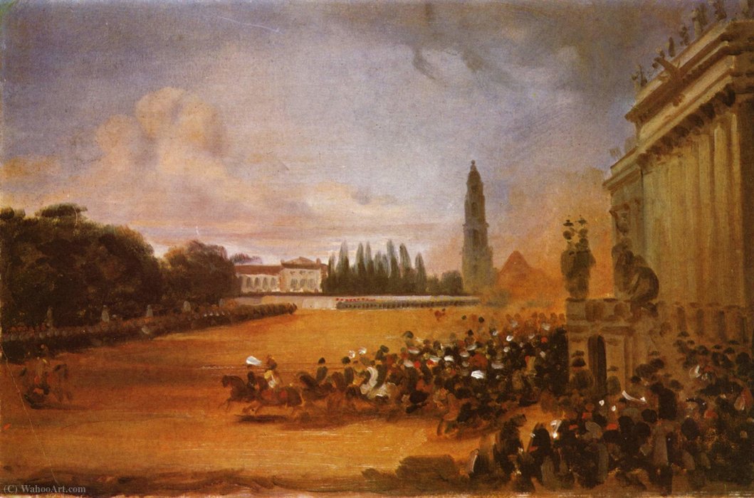 WikiOO.org - Encyclopedia of Fine Arts - Maleri, Artwork Franz Krüger - Parade in Potsdam