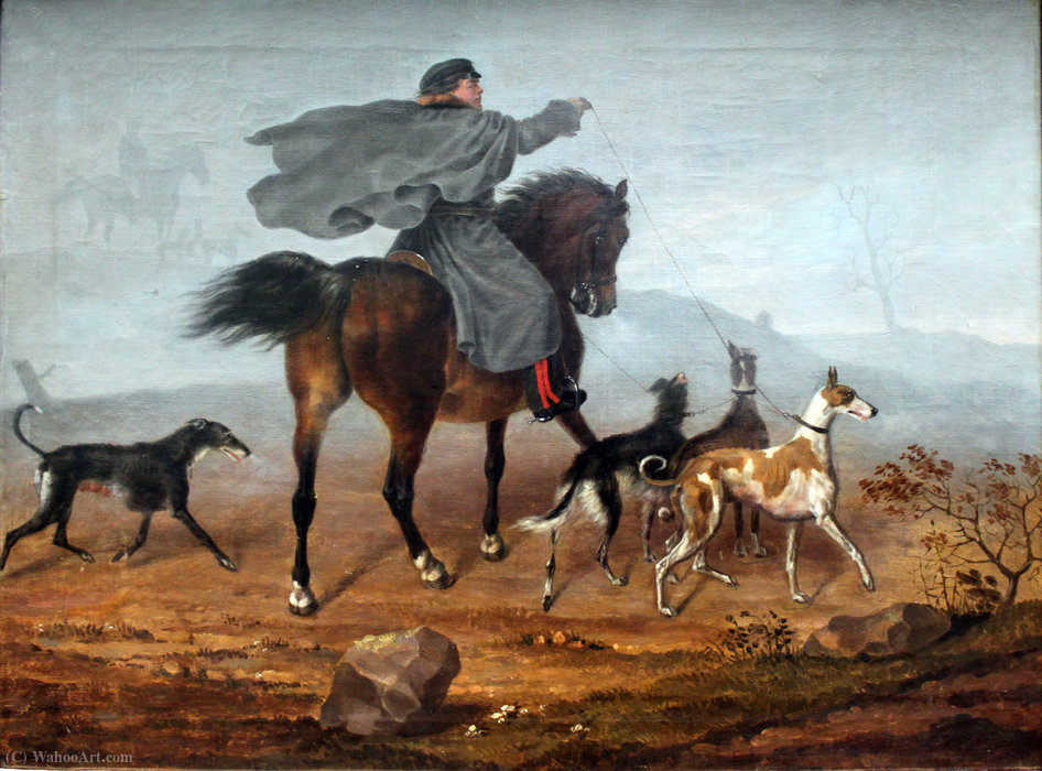 WikiOO.org - Encyclopedia of Fine Arts - Maleri, Artwork Franz Krüger - Riding out to Hunt