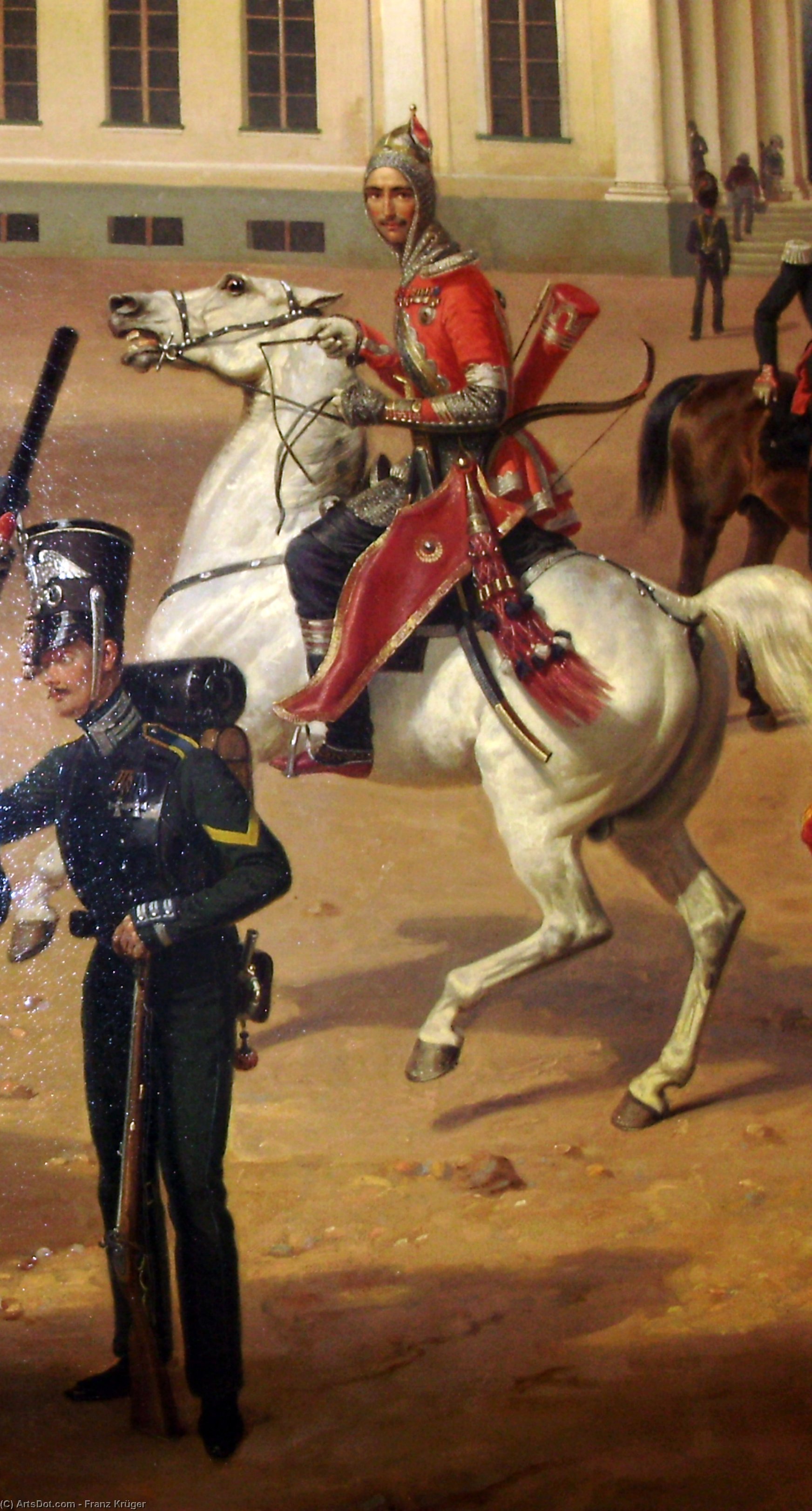 WikiOO.org - 백과 사전 - 회화, 삽화 Franz Krüger - Russian Guards at Tsarskoye Selo in (1832(4))