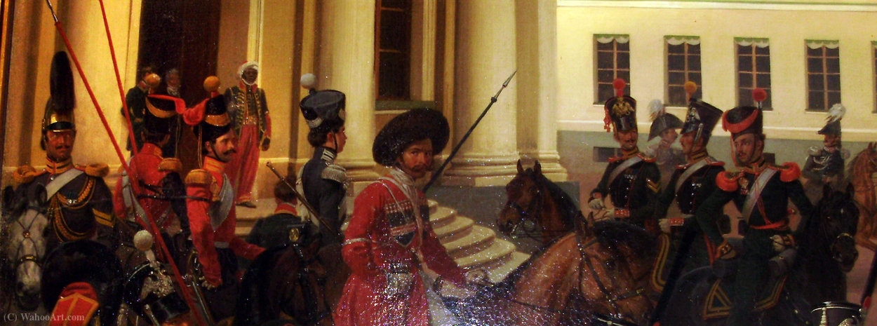 WikiOO.org - Enciclopédia das Belas Artes - Pintura, Arte por Franz Krüger - Russian Guards at Tsarskoye Selo in (1832(81))