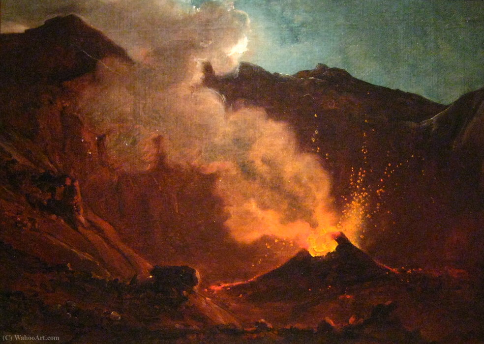 Wikioo.org - The Encyclopedia of Fine Arts - Painting, Artwork by Franz Ludwig Catel - eruption of Vesuvius