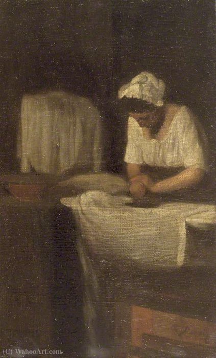 WikiOO.org - 백과 사전 - 회화, 삽화 François Bonvin - A woman ironing