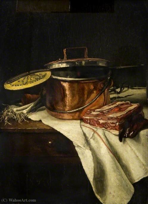 Wikioo.org - The Encyclopedia of Fine Arts - Painting, Artwork by François Bonvin - Still Life with a Copper Pot