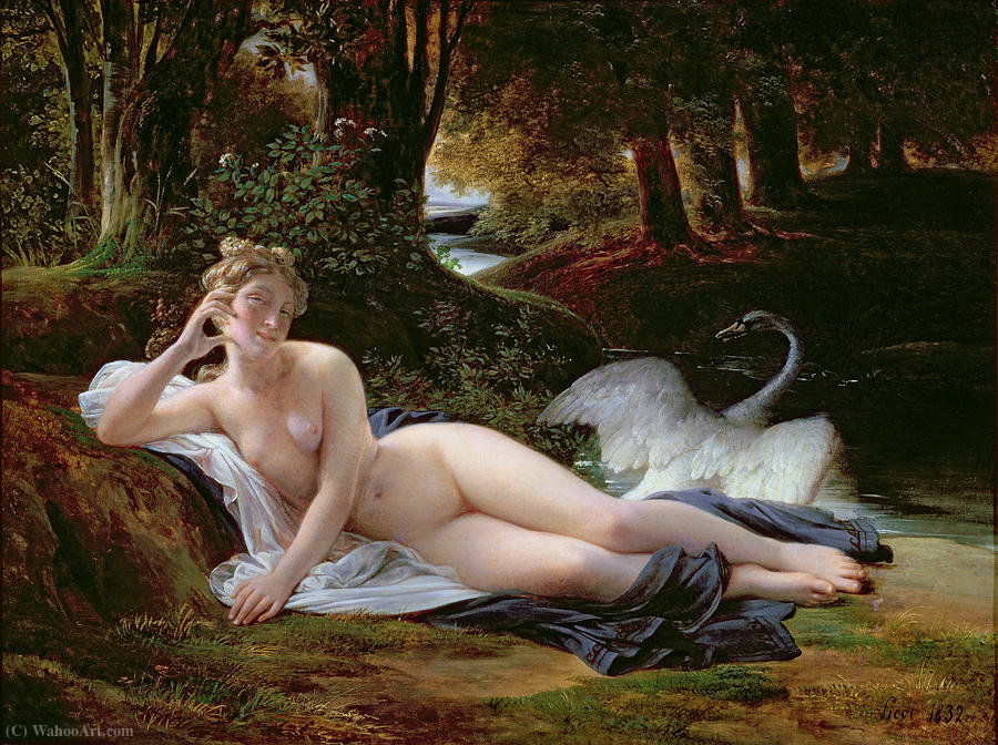 Wikioo.org – La Enciclopedia de las Bellas Artes - Pintura, Obras de arte de François Edouard Picot - Leda y el cisne