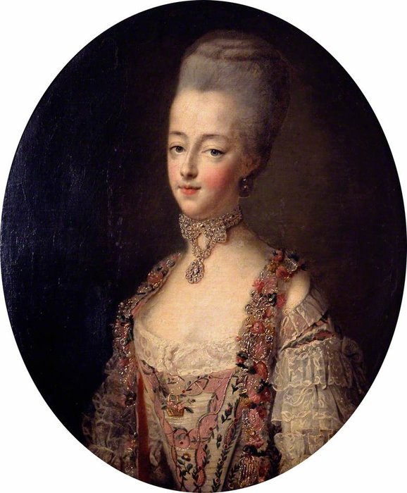 Wikioo.org - The Encyclopedia of Fine Arts - Painting, Artwork by François Hubert Drouais - Marie Antoinette, Queen of France, in a court dress