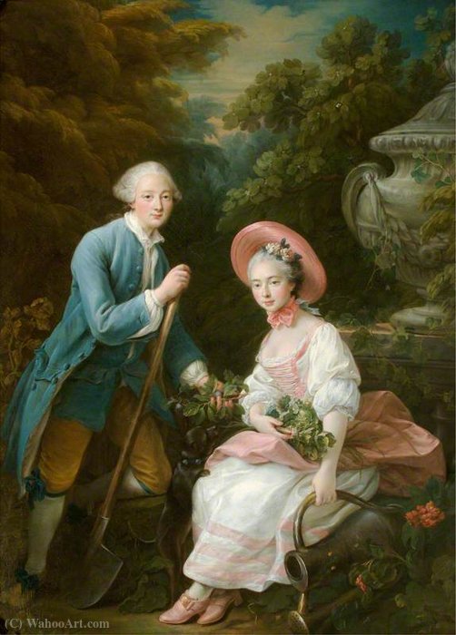 Wikioo.org - The Encyclopedia of Fine Arts - Painting, Artwork by François Hubert Drouais - The Prince, and Princess