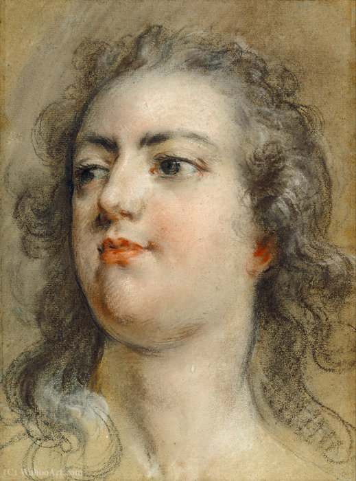 Wikioo.org - The Encyclopedia of Fine Arts - Painting, Artwork by François Lemoyne - Head of King Louis XV