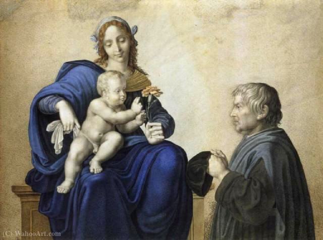 Wikioo.org - The Encyclopedia of Fine Arts - Painting, Artwork by Friedrich Bury - Madonna and Child with Donors