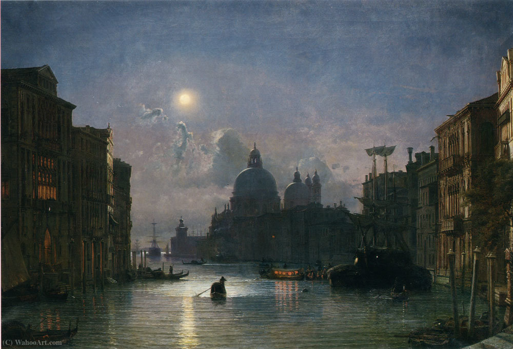 Wikioo.org - The Encyclopedia of Fine Arts - Painting, Artwork by Friedrich Nerly - Santa maria della salute, venice