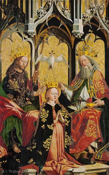 WikiOO.org - אנציקלופדיה לאמנויות יפות - ציור, יצירות אמנות Friedrich Pacher - The Coronation of the Virgin
