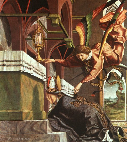 WikiOO.org – 美術百科全書 - 繪畫，作品 Friedrich Pacher - 沃尔夫冈要求一个奇迹
