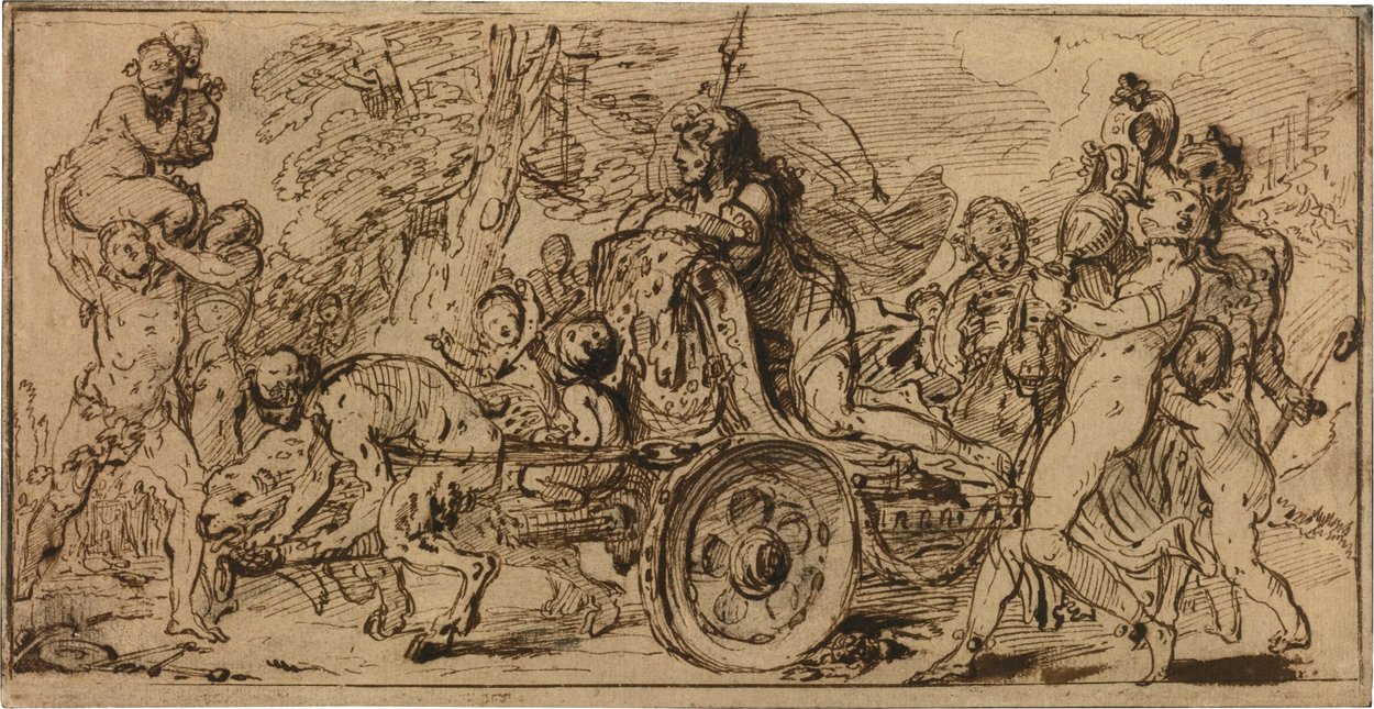 Wikioo.org - The Encyclopedia of Fine Arts - Painting, Artwork by Gabriel Jacques De Saint Aubin - The triumph of bacchus