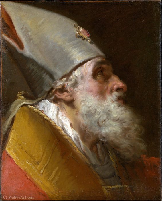 Wikioo.org - The Encyclopedia of Fine Arts - Painting, Artwork by Gaetano Gandolfi - Head of a Bishop