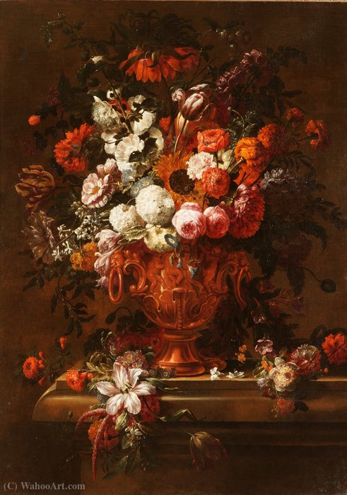 Wikioo.org - Die Enzyklopädie bildender Kunst - Malerei, Kunstwerk von Gaspar Pieter The Younger Verbruggen - Blumen-Stillleben