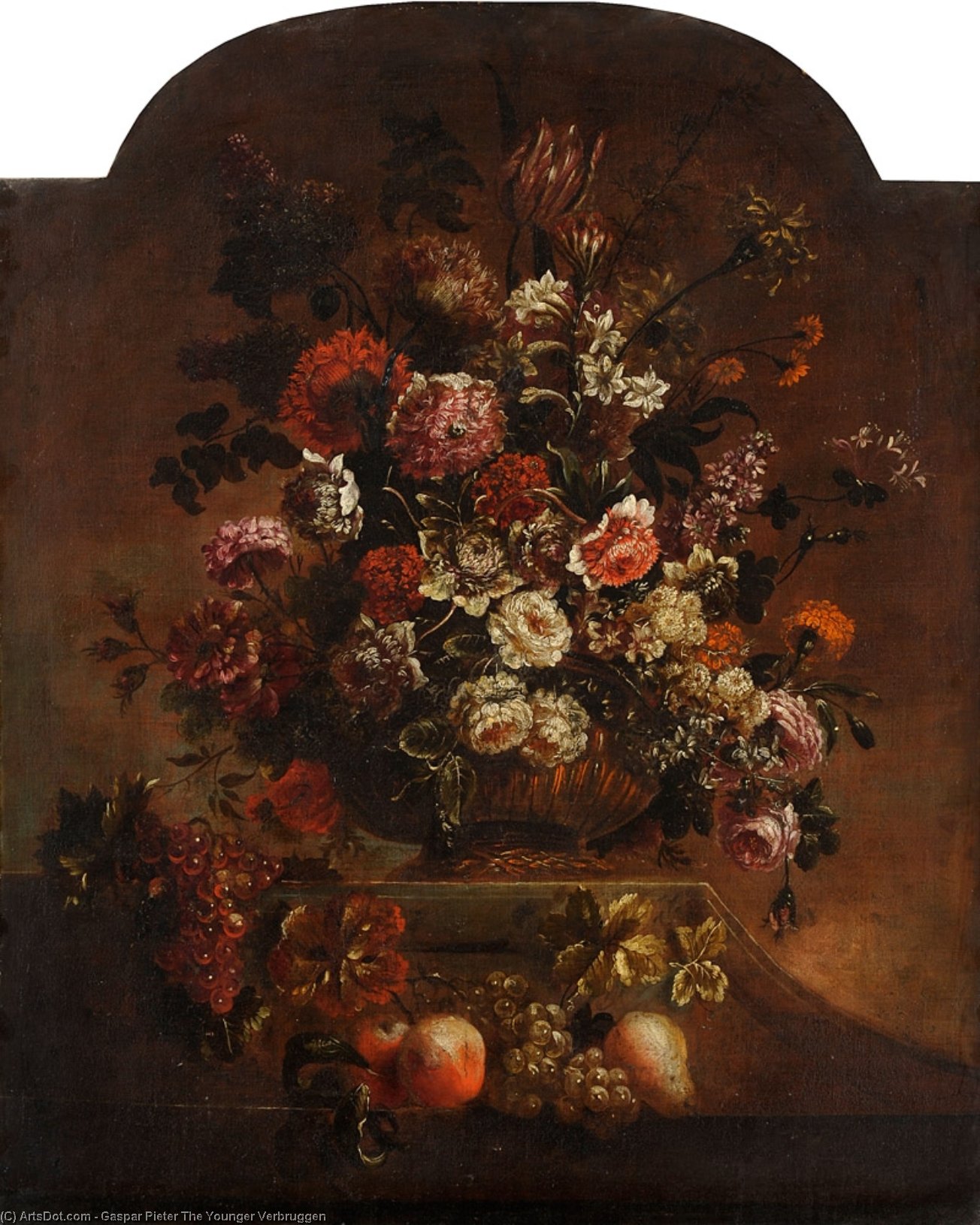Wikioo.org - The Encyclopedia of Fine Arts - Painting, Artwork by Gaspar Pieter The Younger Verbruggen - Flower fruit still life