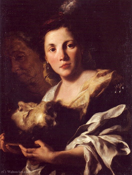 Wikioo.org - The Encyclopedia of Fine Arts - Painting, Artwork by Gaspare Traversi - Salome with the Head of John the Baptist