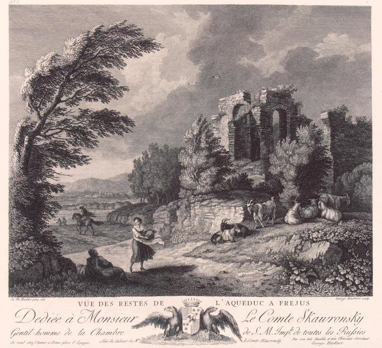 WikiOO.org - אנציקלופדיה לאמנויות יפות - ציור, יצירות אמנות Georg Abraham Hackert - Ruins of an Aqueduct