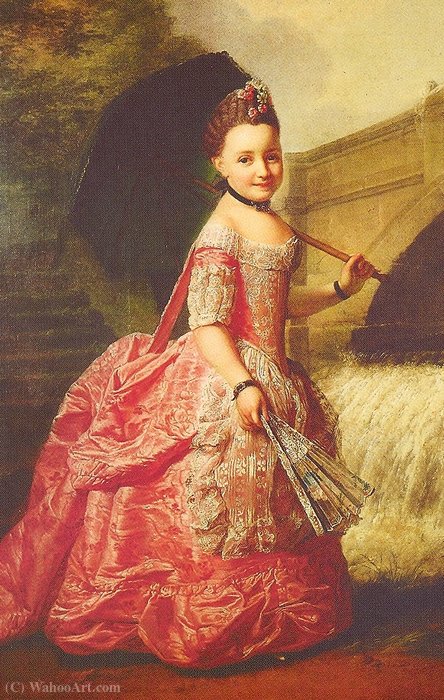 Wikioo.org - The Encyclopedia of Fine Arts - Painting, Artwork by Georg David Matthieu - Duchess Sophia Frederica of Mecklenburg-Schwerin as Child