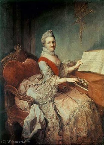 WikiOO.org - 백과 사전 - 회화, 삽화 Georg David Matthieu - Portrait of Amelie of Mecklenburg-Schwerin