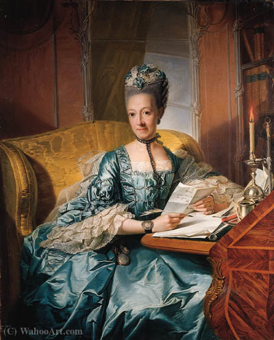 WikiOO.org - Encyclopedia of Fine Arts - Maľba, Artwork Georg David Matthieu - Portrait of duchess Ulrike Sophie of Mecklenburg