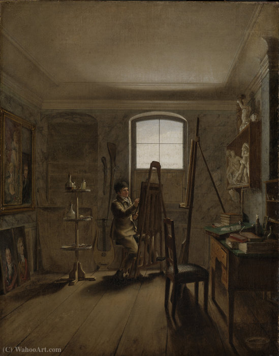 Wikioo.org - Bách khoa toàn thư về mỹ thuật - Vẽ tranh, Tác phẩm nghệ thuật Georg Friedrich Kersting - The Painter Gerhard von Kügelgen in his Studio