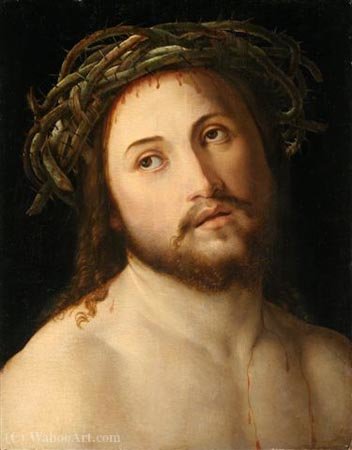WikiOO.org - Енциклопедия за изящни изкуства - Живопис, Произведения на изкуството Georg Pencz - Christ in the crown of thorns.