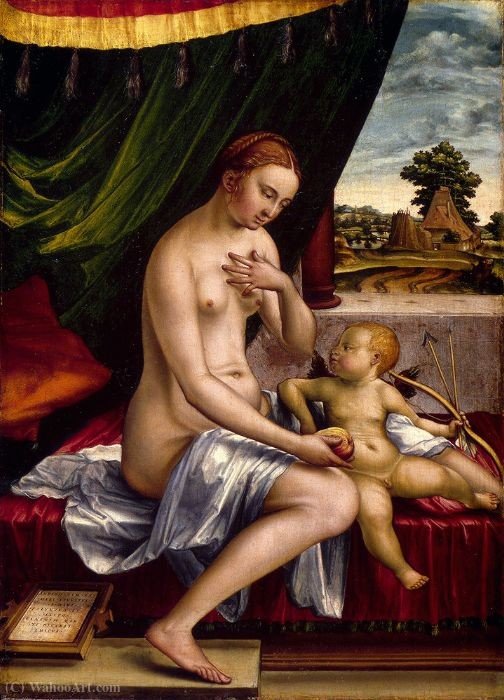 Wikioo.org - สารานุกรมวิจิตรศิลป์ - จิตรกรรม Georg Pencz - Venus and cupid
