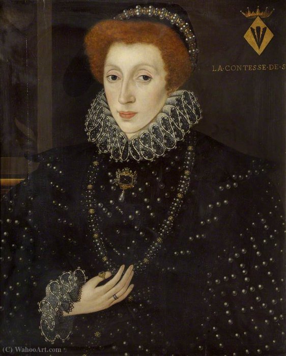 Wikioo.org - The Encyclopedia of Fine Arts - Painting, Artwork by George Gower - Lady Frances Sidney, Countess of Sussex, Foundress of Sidney Sussex College