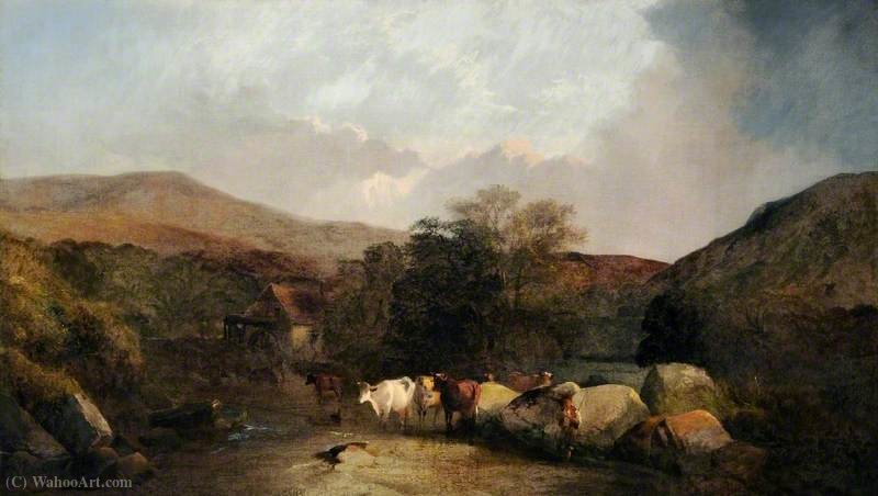 Wikioo.org - The Encyclopedia of Fine Arts - Painting, Artwork by George Shalders - Landscape with Cattle